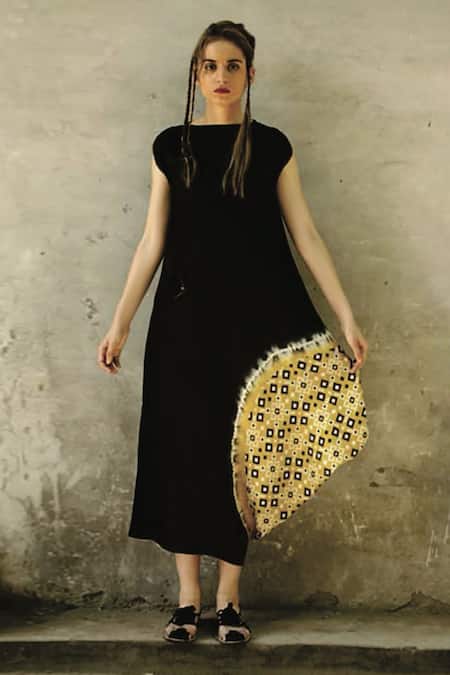 I Am Design Ikat Print Cowl Dress 