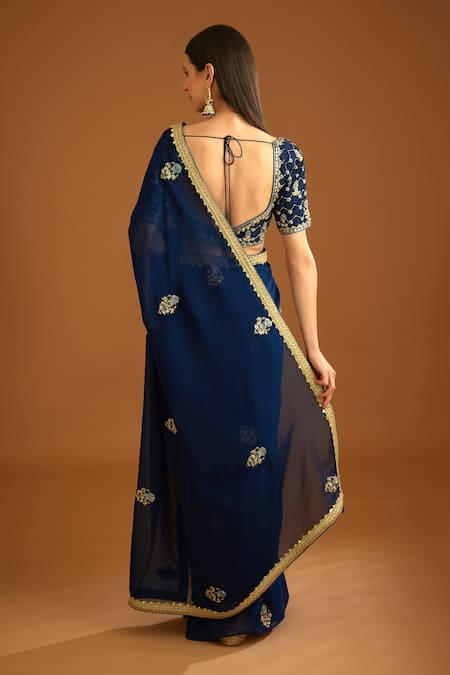 Shyam Narayan Prasad Zardozi Work Saree With Blouse 