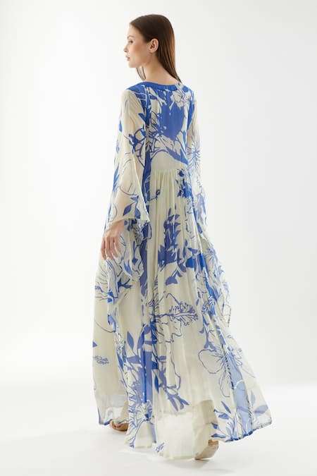 Koai Chiffon Floral Pattern Kaftan 