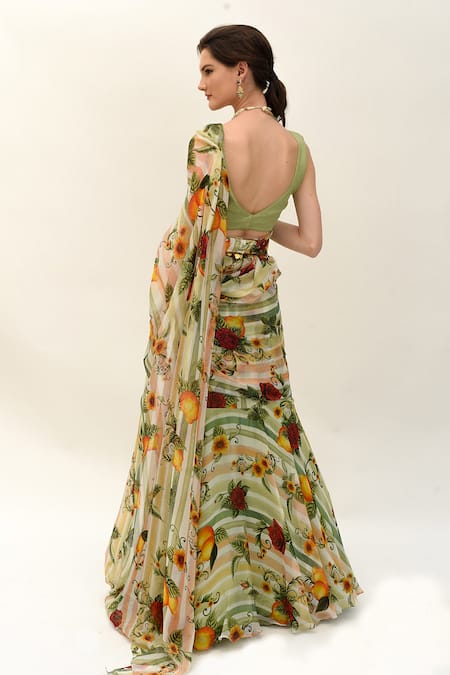 Sanam Elena Silk Organza Lehenga Saree With Blouse 