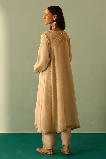 Angad Singh Zardozi Embroidered Choga Salwar Set 