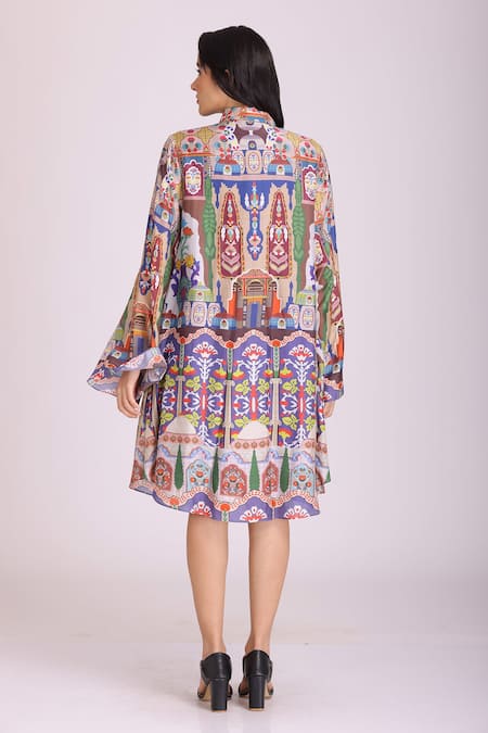 Alpona Designs By Soham Acharya Palace Print Shirt Dress 