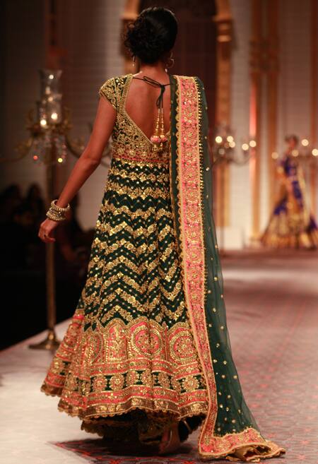 Preeti S Kapoor Gota Embroidered Anarkali Palazzo Set 