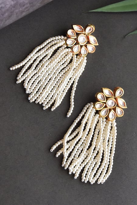 SWABHIMANN Floral Shape Dangler Earrings 