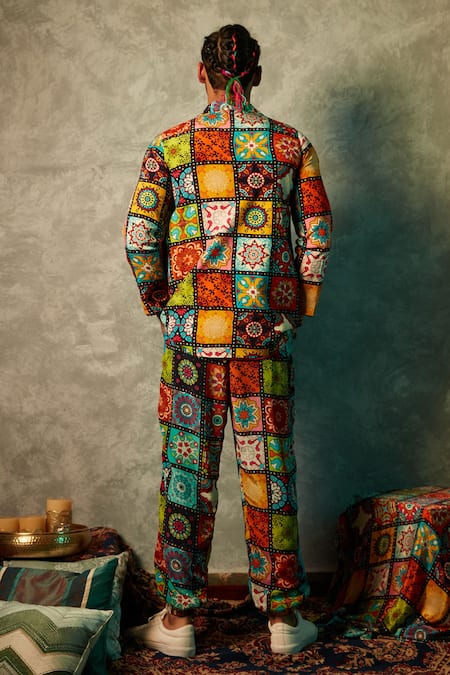 Esha L Amin Big Tiles Print Joggers 