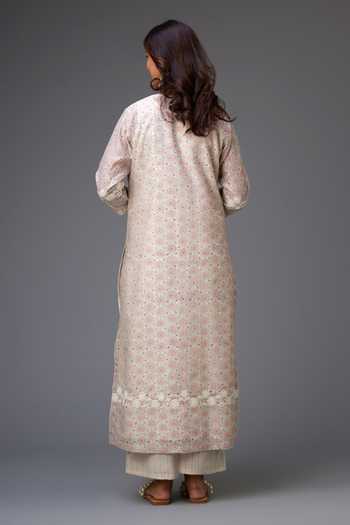 Kora Silk Chanderi Printed Kurta Pant Set 