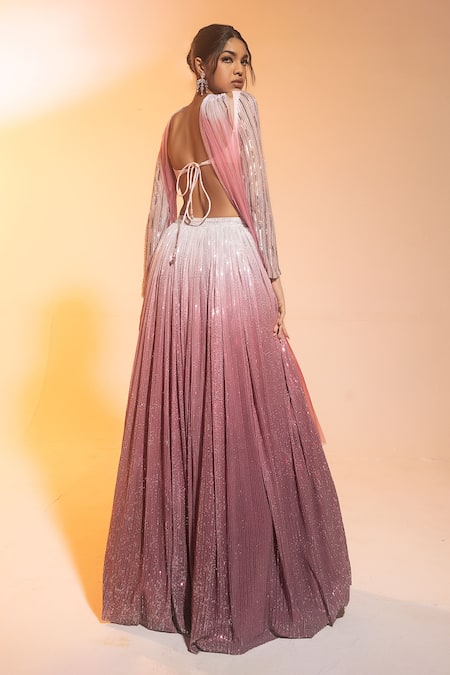 SAANJH BY LEA Anaisha Ombre Embroidered Lehenga Set 