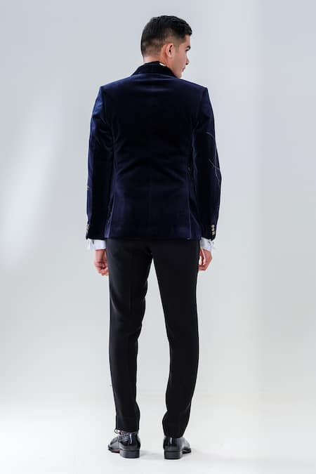 Amrit Dawani Velvet Cutdana Embroidered Tuxedo Set 