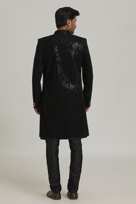 Arihant Rai Sinha Sequin Striped Sherwani & Pant Set 