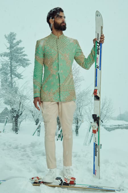 Sahil Kochhar Kanak 3D Applique Embroidered Bandhgala 