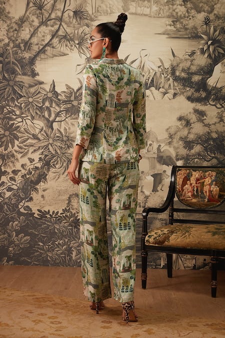 Kalista Saira Miniature Pattern Shirt & Pant Set 