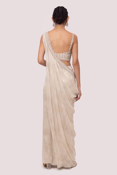 Shop Onaya Off White Sequin Embellished Blouse Palazzo Set at Aza Fashions Shop_Onaya_Off White Sequin Embellished Blouse Palazzo Set _at_Aza_Fashions