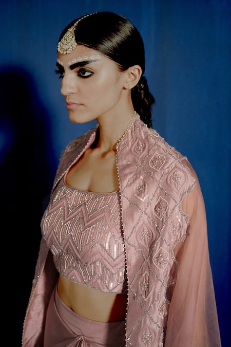 Romaa Hand Embroidered Cape & Dhoti Pant Set 