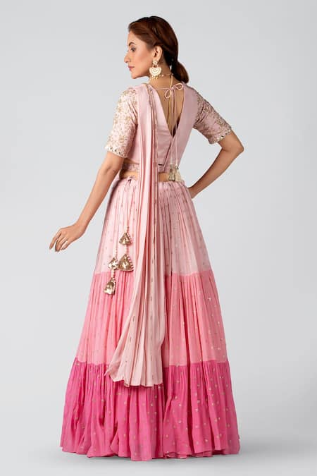 Suruchi Parakh Draped Lehenga & Blouse Set 