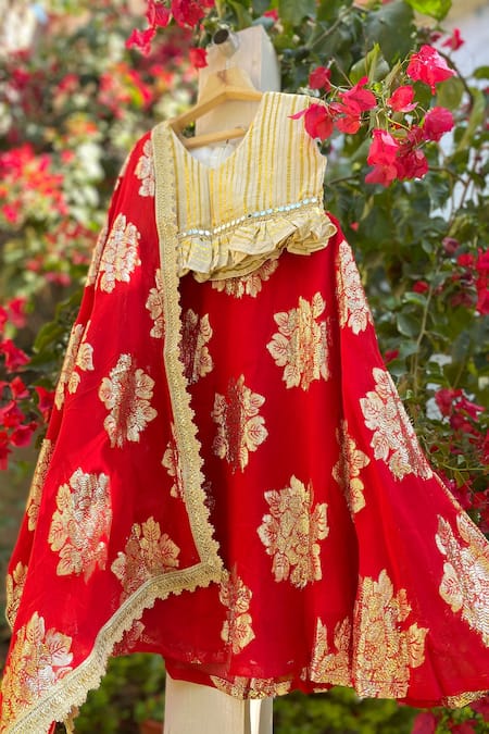 Tiny Pants Floral Jacquard Pattern Lehenga Set 