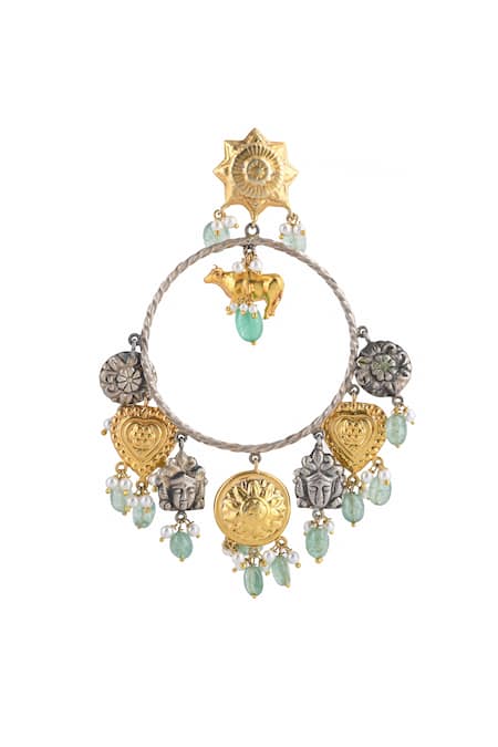 Ajooni Jewels Handcrafted Temple Hoop Earrings 