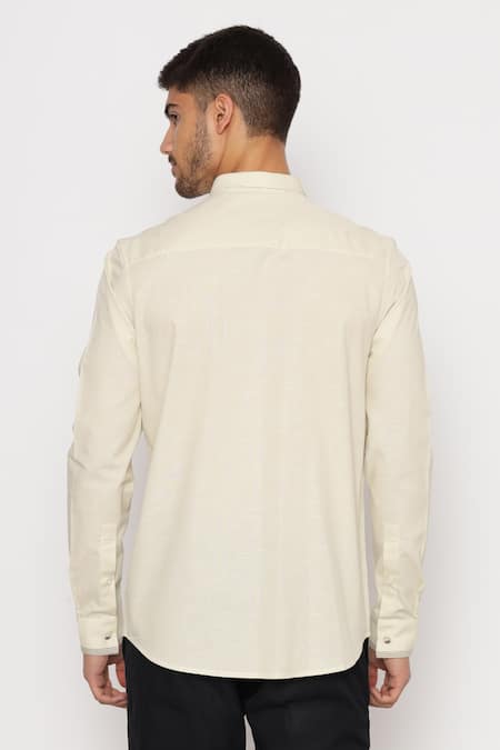 Shop_Lacquer Embassy_Green Cotton Embroidery Hand Bicycle Motif Shirt _at_Aza_Fashions