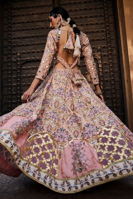 The Royaleum Mirror Embellished Anarkali With Dupatta 