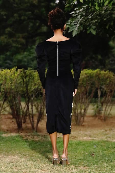 Buy XuBa Plus Size Sexy Dress Women Black Velvet Dress Ladies Patchwork  Chiffon Slim Short Dress Long Sleeve Party Dresses black XL at Amazon.in