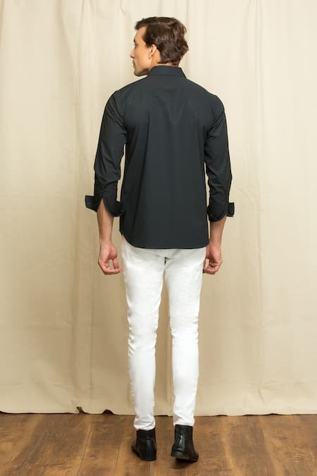 Echke Denim Patchwork Shirt 