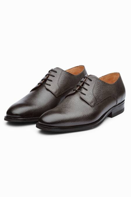 Shop Dapper Shoes Grey Handmade Leather Derby Shoes at Aza Fashions Shop_Dapper Shoes_Grey Handmade Leather Derby Shoes_at_Aza_Fashions