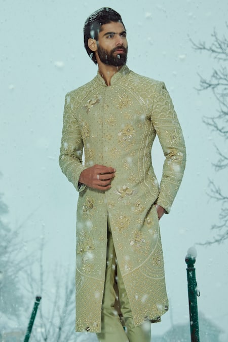 Sahil Kochhar Masha Applique Embroidered Sherwani Set 
