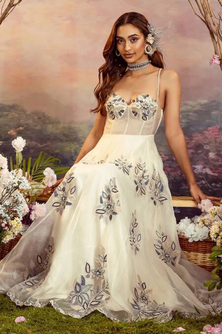 Embroidered Floral Corset Dress