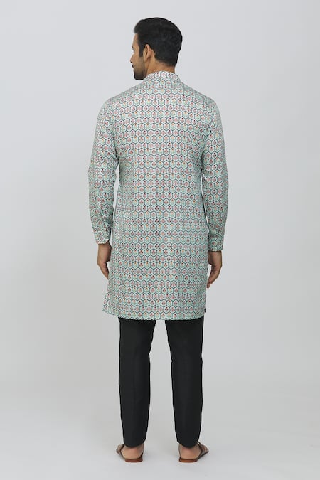 Rng Safawala Floral Print Kurta & Mexican Pant Set 