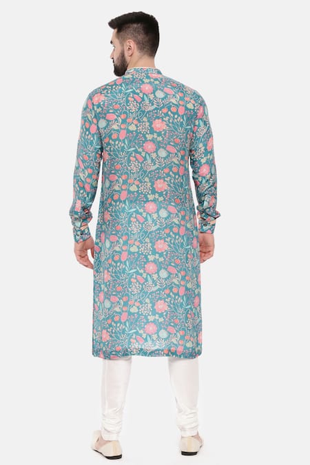 Mayank Modi - Men Mughal Print Kurta Set 