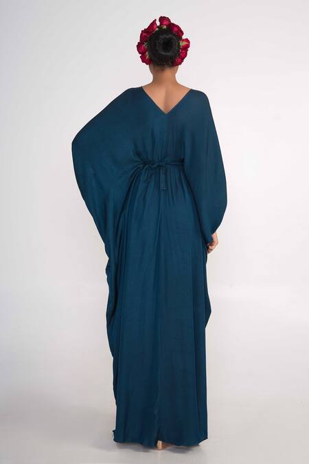Merge Design Coin Embroidered Kaftan With Belt 