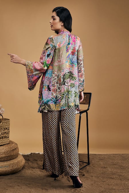 Soup By Sougat Paul Tropical Twilight Pattern Kurta & Pant Set 