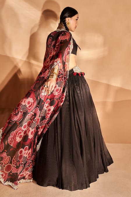 Bhumika Sharma Gulbahar Print Cape & Lehenga Set 