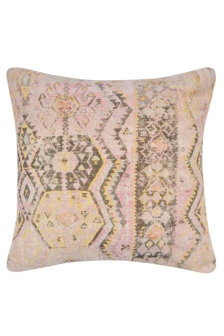 Shop Orna Multi Color Cotton Digital Print Hexagon Cushion Cover - Set Of 2 at Aza Fashions Shop_Orna_Multi Color Cotton Digital Print Hexagon Cushion Cover - Set Of 2_at_Aza_Fashions