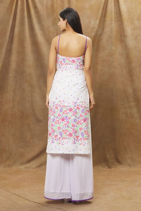 Shop Label Priyanka Kar Ivory Cotton Embroidery Sweetheart Neck Hand Kurta Sharara Set at Aza Fashions Shop_Label Priyanka Kar_Ivory Cotton Embroidery Sweetheart Neck Hand Kurta Sharara Set _at_Aza_Fashions