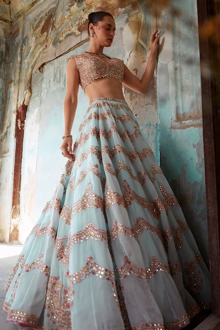Tamanna Punjabi Kapoor Floral Resham Embroidered Lehenga Set 
