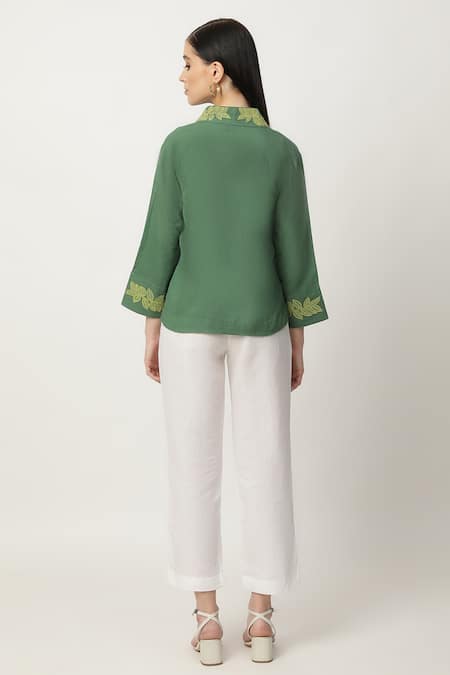 Musal Jovie Embroidered Collar Top & Pant Set 