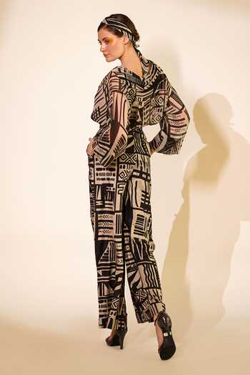 Shop Nikita Mhaisalkar White Silk Abstract Print Pant at Aza Fashions Shop_Nikita Mhaisalkar_White Silk Abstract Print Pant _at_Aza_Fashions