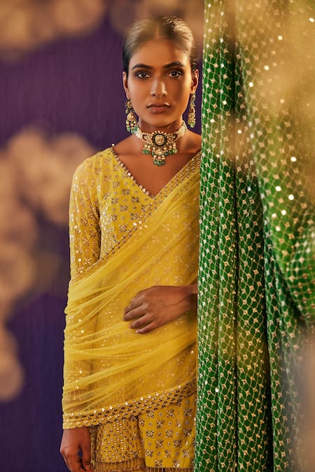 Evra By Nikita Zari Embroidered Kurta Sharara Set 