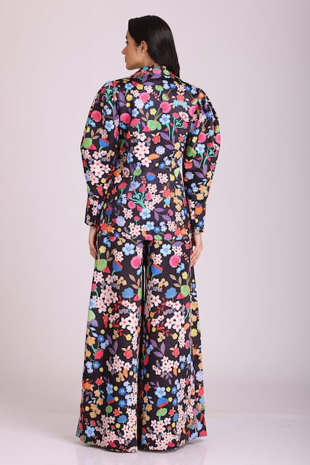 Alpona Designs By Soham Acharya Floral Print Jacket & Pant Set 