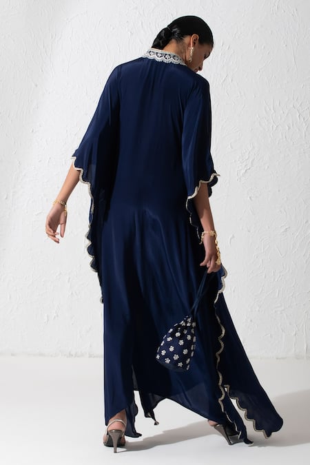 Rishi and Vibhuti Haya Neckline Embroidered Kaftan 