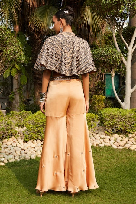 Bohame Farah Embellished Cape Sharara Set 