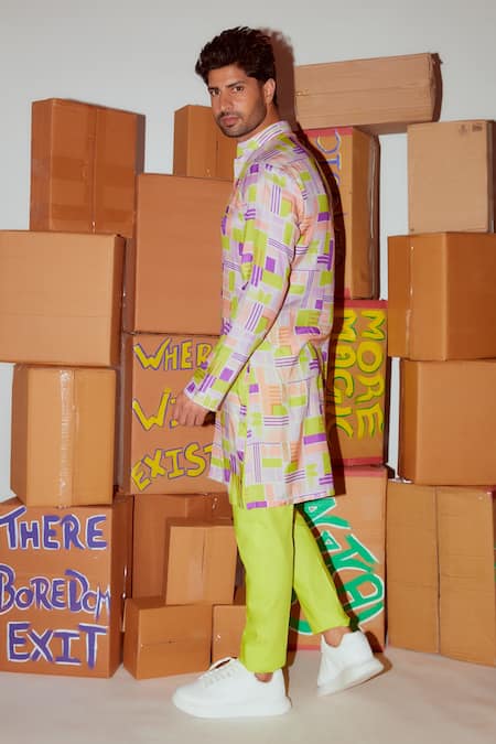 Nirmooha Geometric Print Kurta Set 