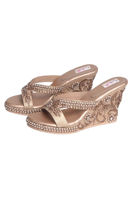 Fuchsia by aashaka mehta Chameli Embellished Wedges & Clutch Set