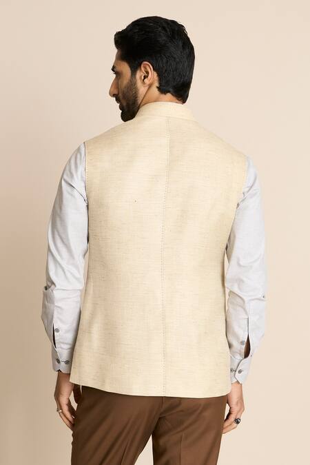Gargee Designers Beige Linen Bundi Jacket 