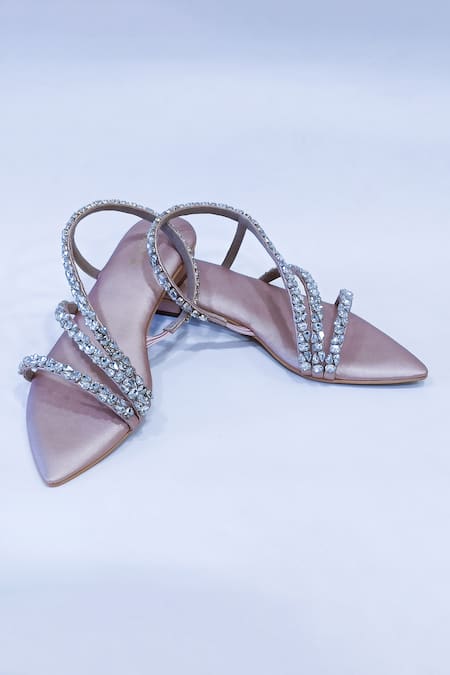 Shop The Alter Gold Kiara Rhinestones Embellished Flats at Aza Fashions Shop_The Alter_Gold Kiara Rhinestones Embellished Flats _at_Aza_Fashions