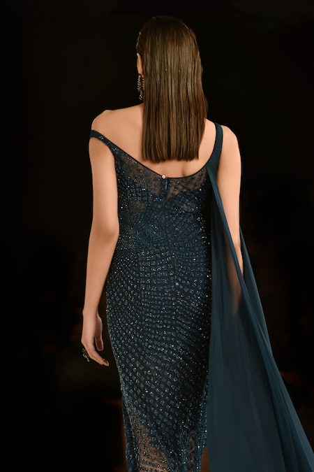 Rohit Gandhi + Rahul Khanna Ada Off Shoulder Gown 