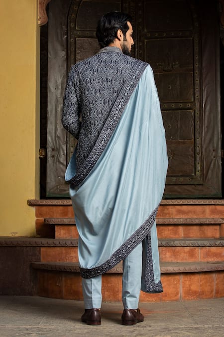 Nitika Gujral Floral Embroidered Achkan Set 