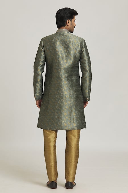 Arihant Rai Sinha Woven Floral Spring Sherwani With Pant 