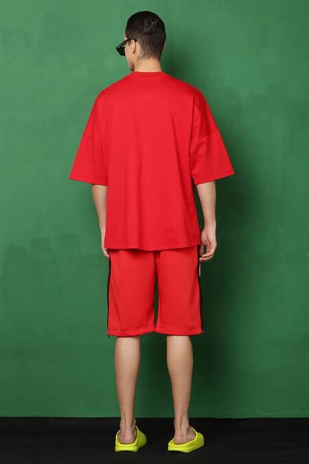 I Am Trouble By KC Red Cotton Spandex Mickey Mouse Face T-shirt at Aza Fashions I Am Trouble By KC_Red Cotton Spandex Mickey Mouse Face T-shirt_at_Aza_Fashions