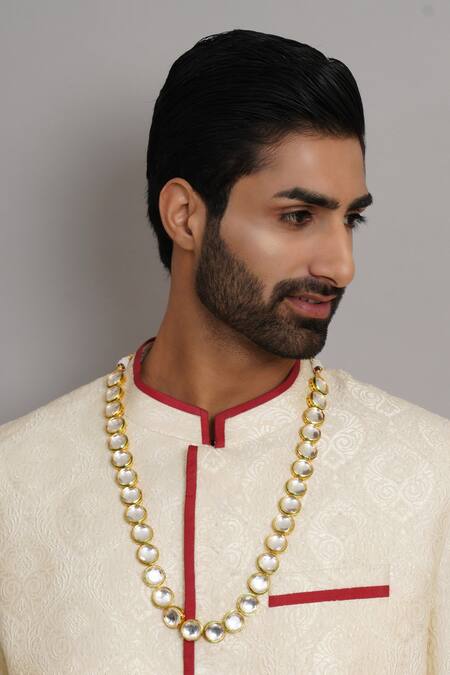 Shop Ruby Raang Gold Kundan Studded Necklace at Aza Fashions Shop_Ruby Raang_Gold Kundan Studded Necklace _at_Aza_Fashions